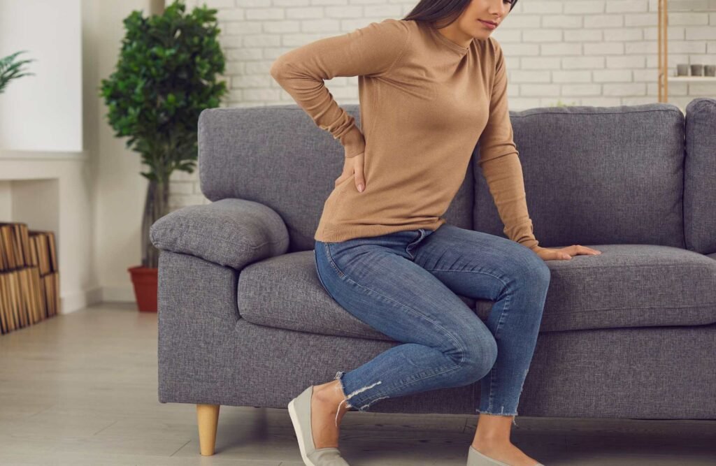 Diagram showing sciatica pain relief exercises for the lower back and leg