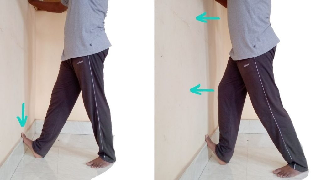 stretching exercise of calf muscle body pain