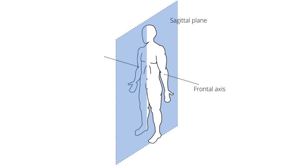 Sagittal plane Frontal axis