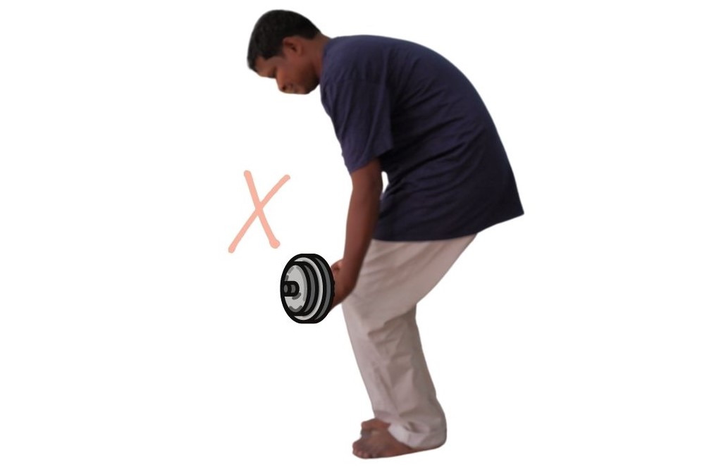 avoid Lifting barbell in standing in slip disc sciatica