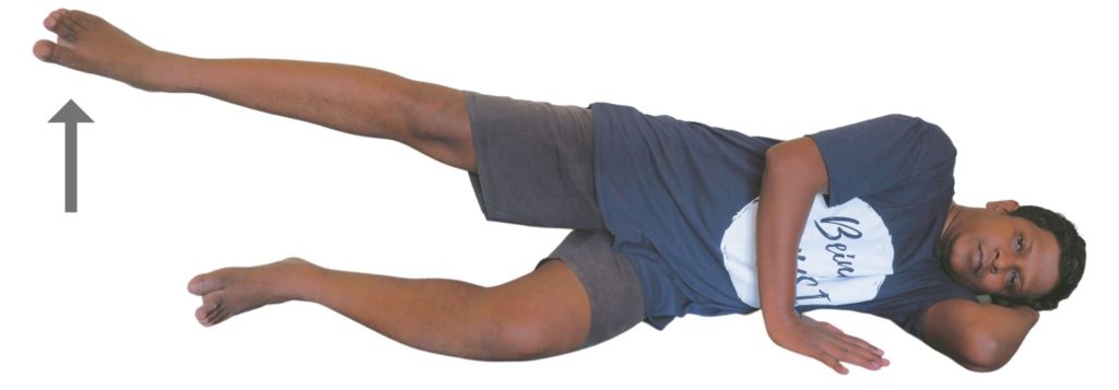 side lying SLR knee exercise for osteoarthritis