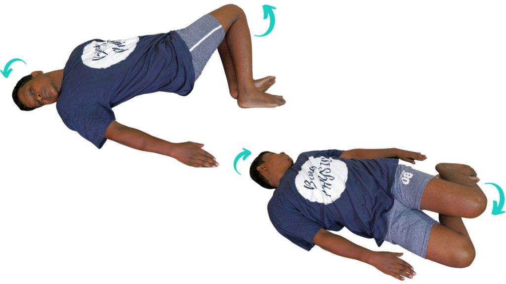 both knee side bend stretches for lower back stiffness