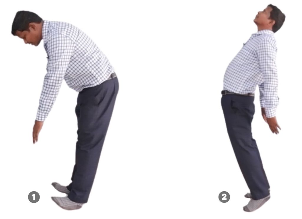 vestibular rehabilitation exercise: Swinging back and forth balance exercise for vertigo at home