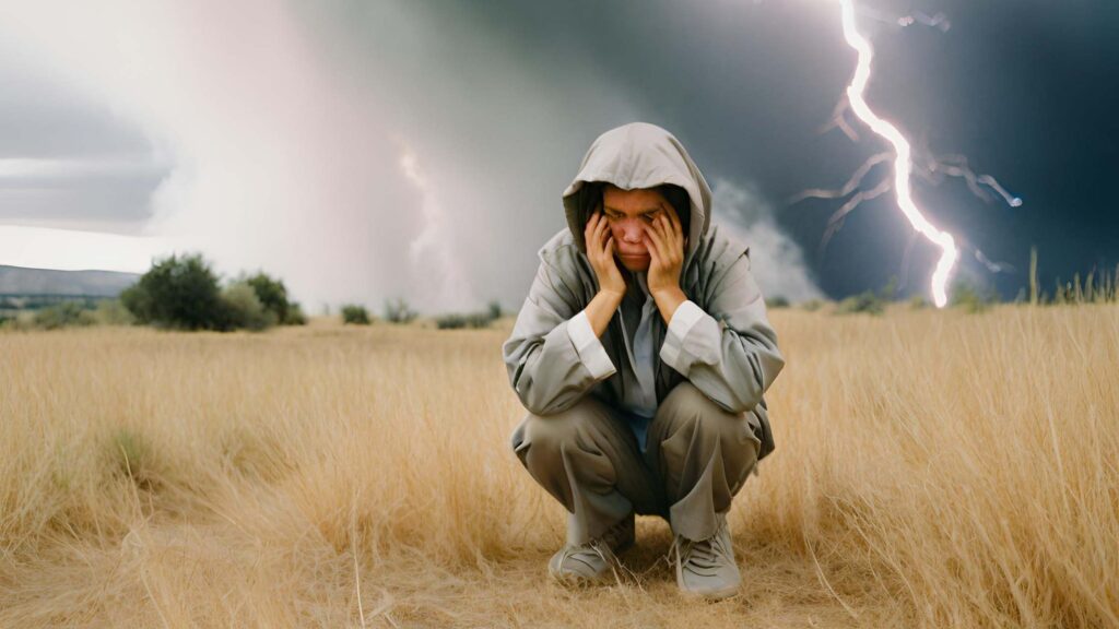 crouching down can save you from lightning strike
