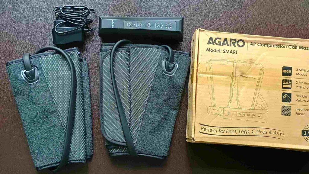 agaro smart air compression leg massager inside the box