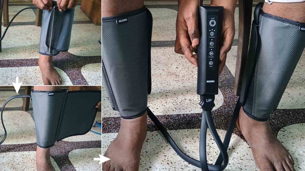 air compression massager for leg, calf pain, varicose veins