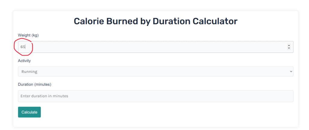 how to use calorie burned calculator